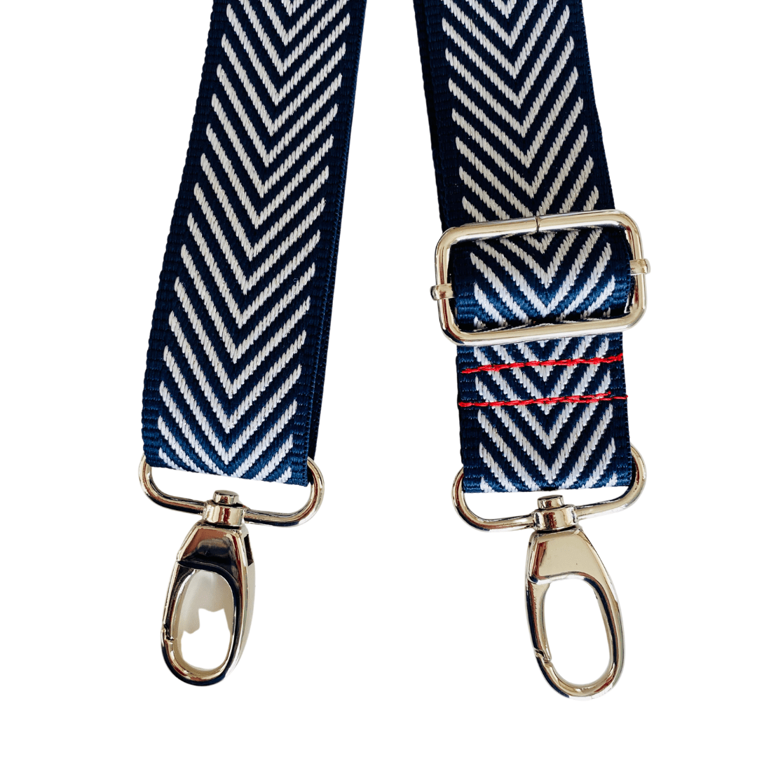 Adjustable Shoulder Strap - Navy Glitter Chevron