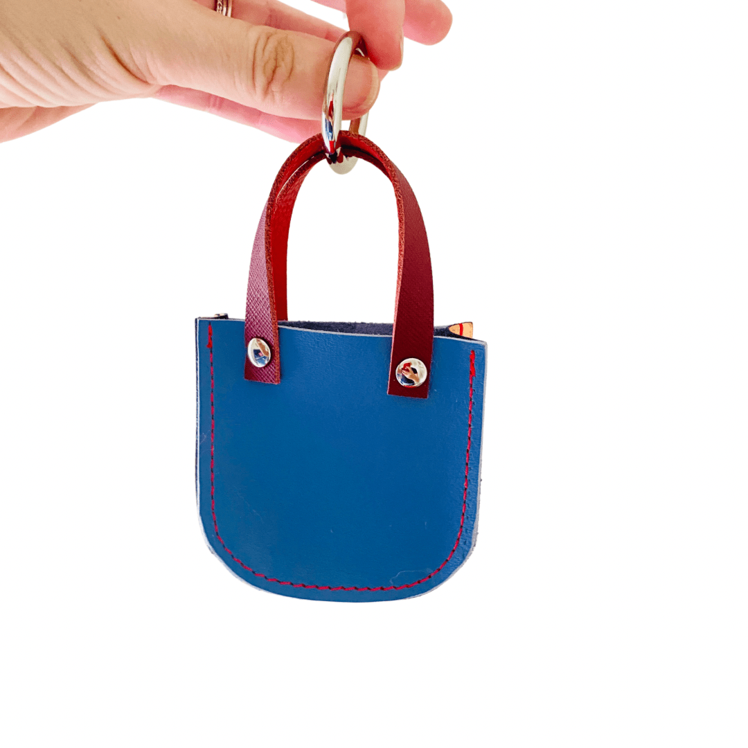 Mini Leather Tote Bag Charm – Tiny Tote, Big Style Blue/Navy