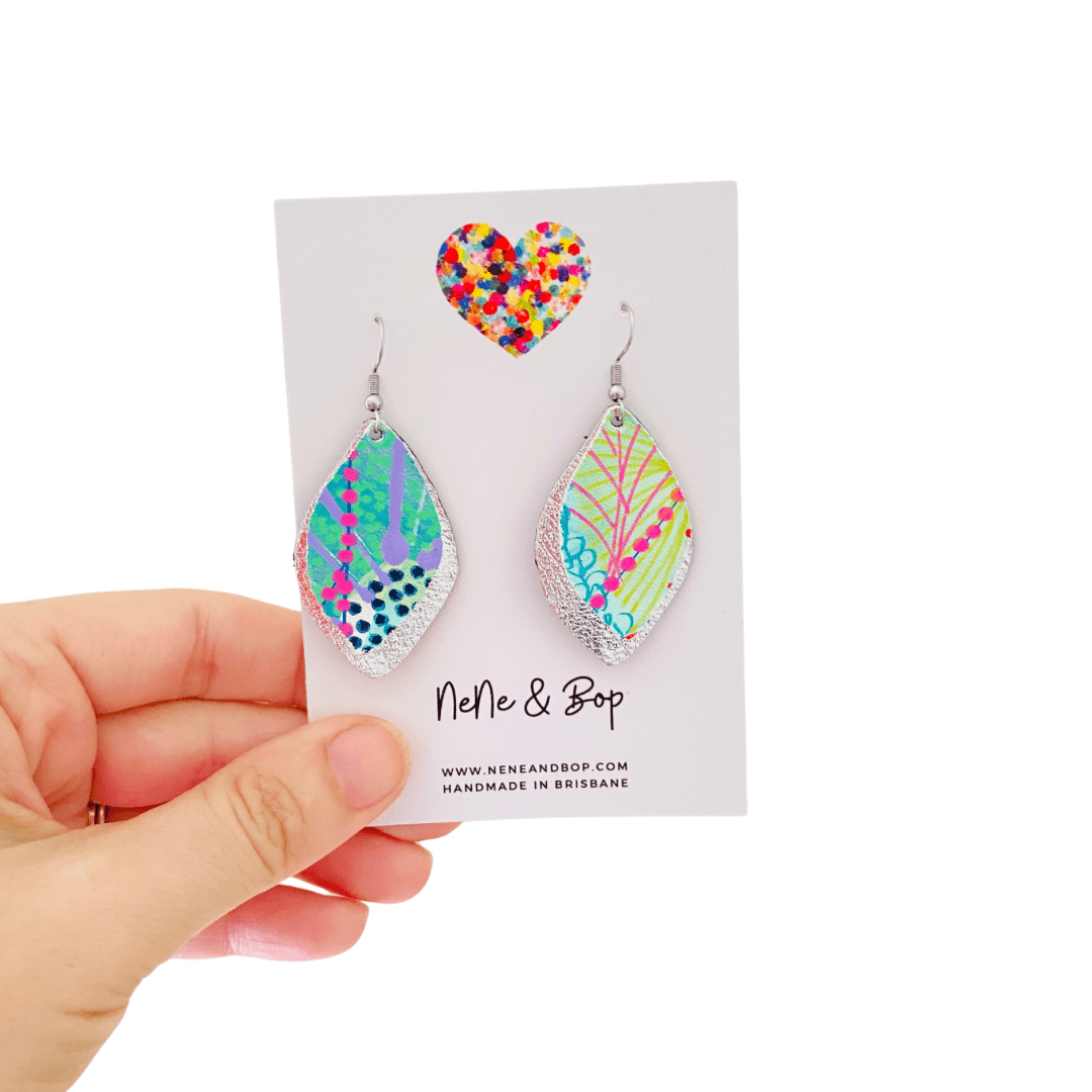 Artist Palette Hand Painted Earrings - Midi - 3