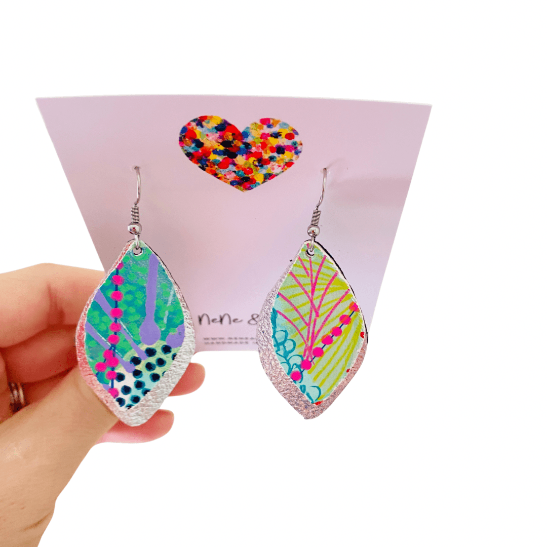 Artist Palette Hand Painted Earrings - Midi - 3