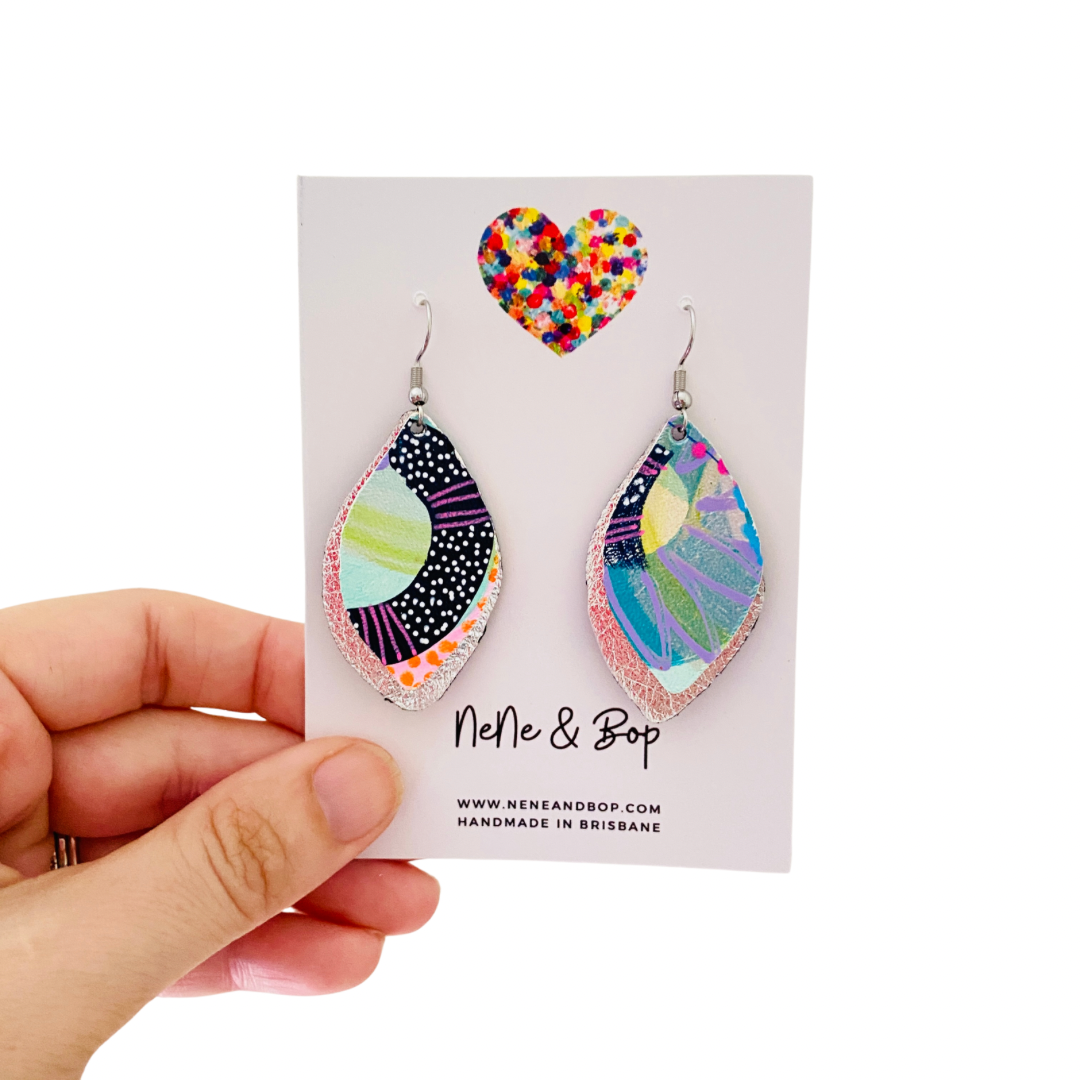 Artist Palette Hand Painted Earrings - Midi - 6