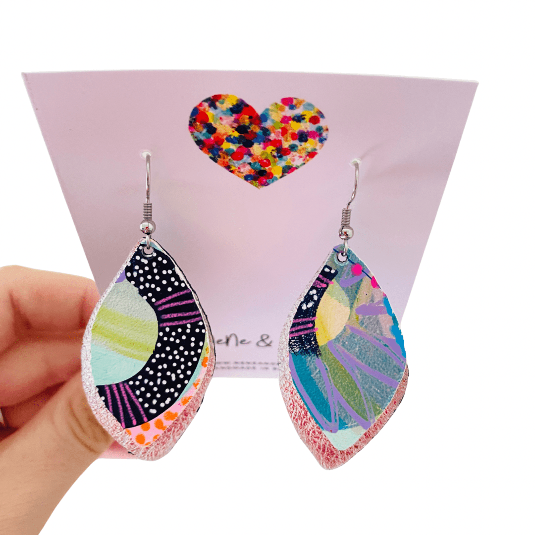 Artist Palette Hand Painted Earrings - Midi - 6