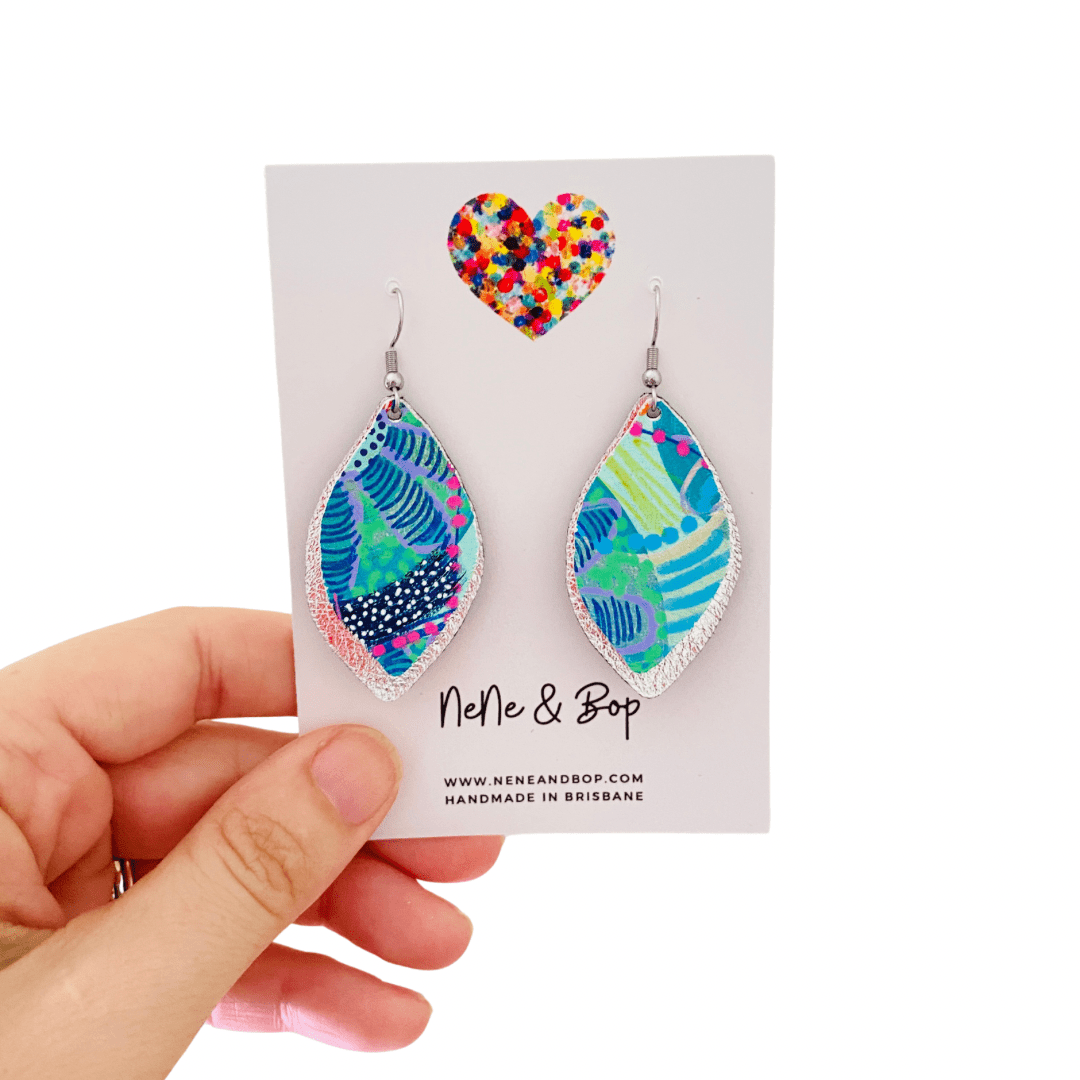 Artist Palette Hand Painted Earrings - Midi - 4