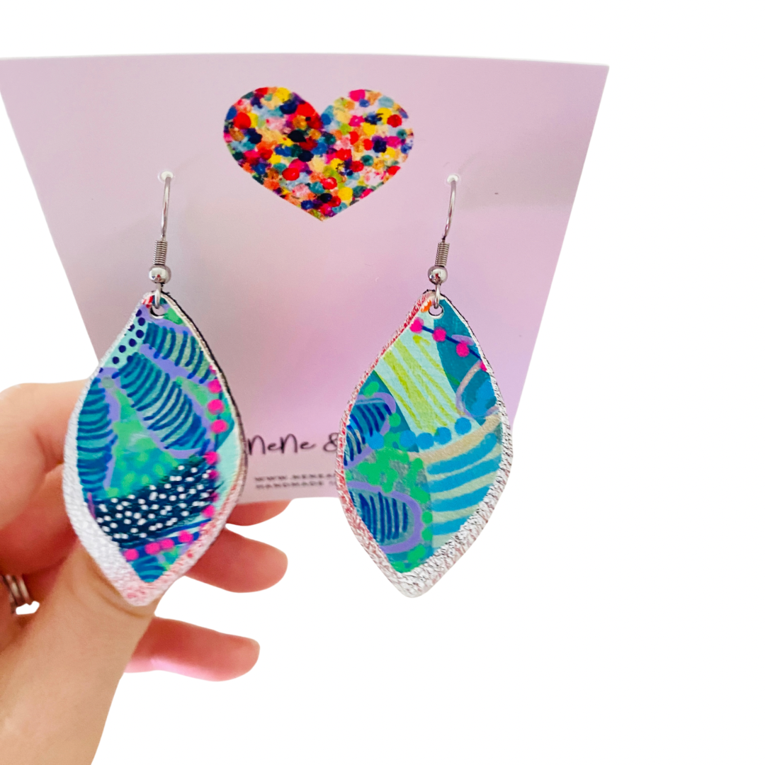Artist Palette Hand Painted Earrings - Midi - 4