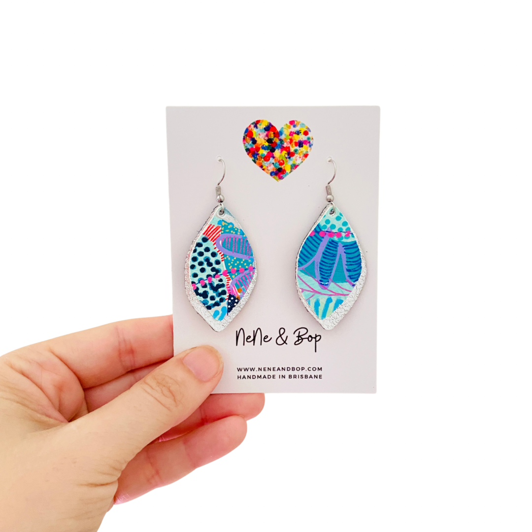 Artist Palette Hand Painted Earrings - Midi - 7