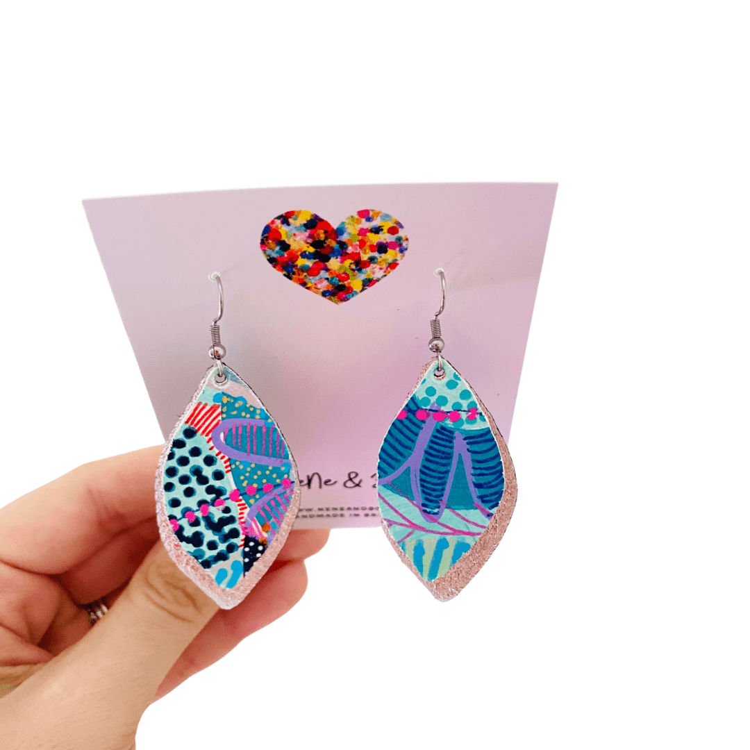 Artist Palette Hand Painted Earrings - Midi - 7