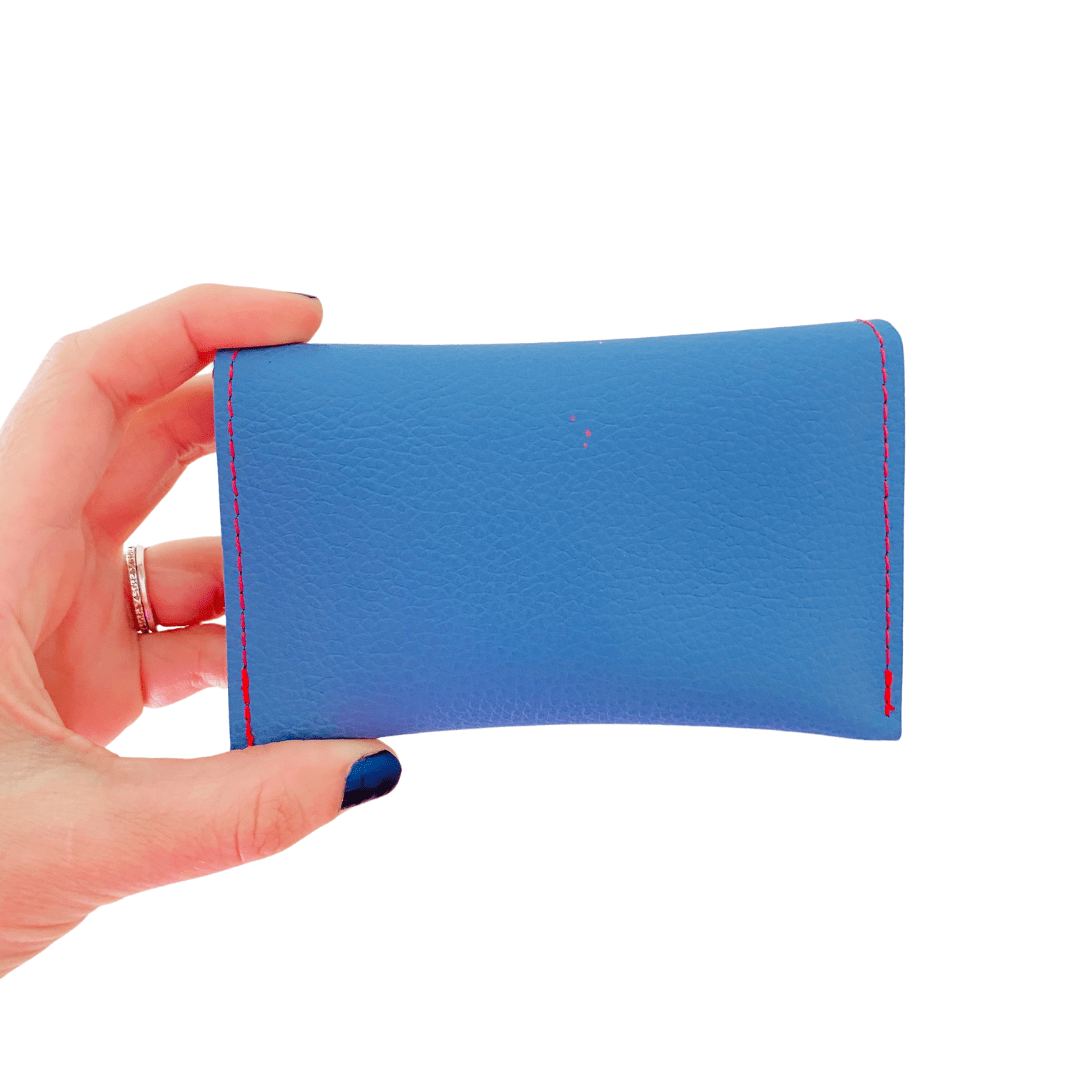 Leather Pocket Purse - Petrol Blue Brisbane River