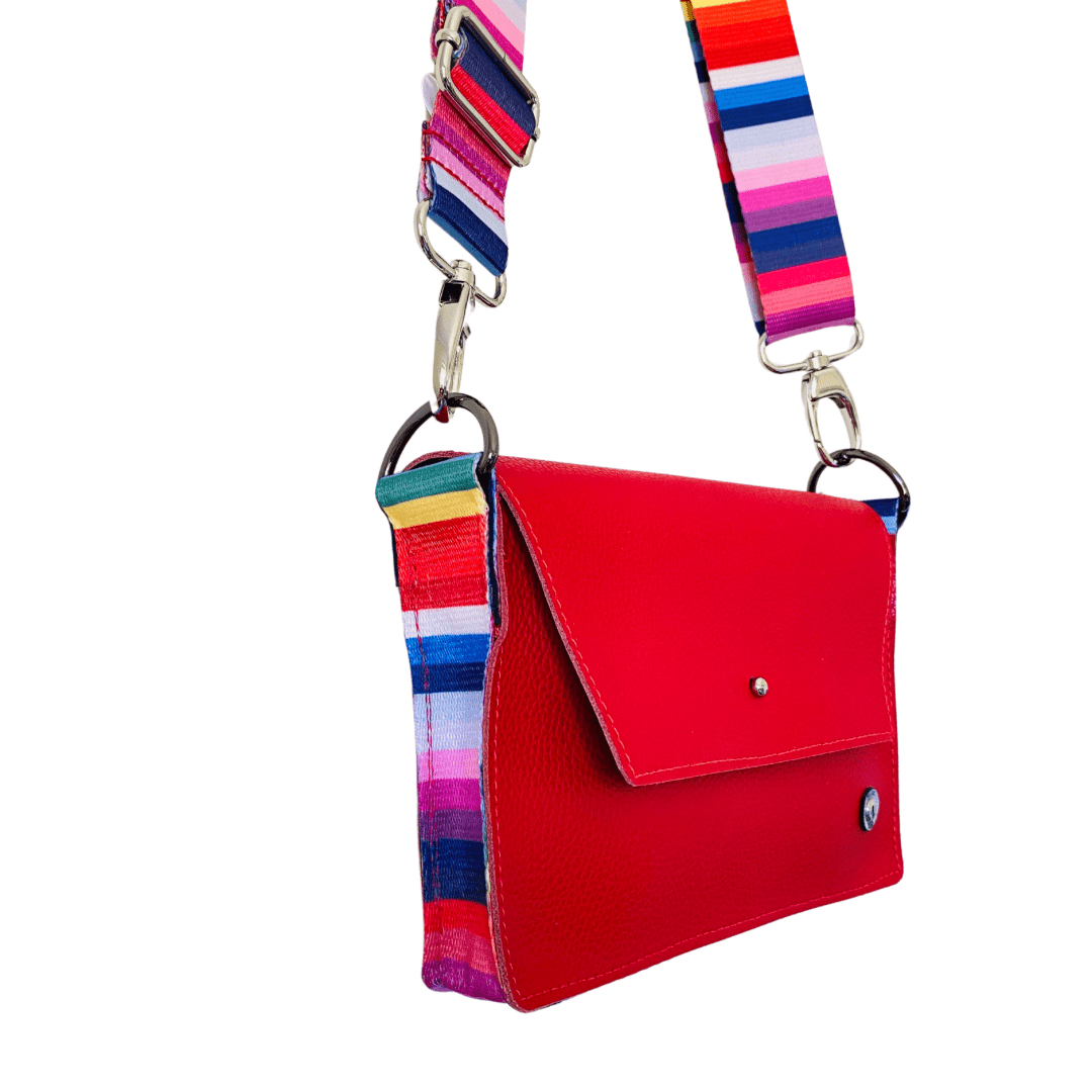 ALLY Mini - 4 in 1 Leather Bag - Red Pebble
