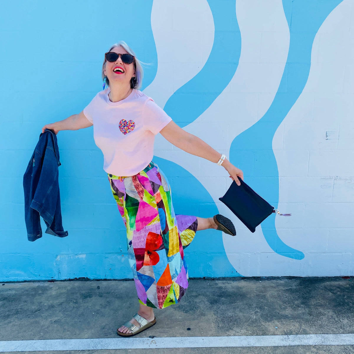 Rainbow Gem Heart - Blush Pink T'Shirt – NeNe & Bop 