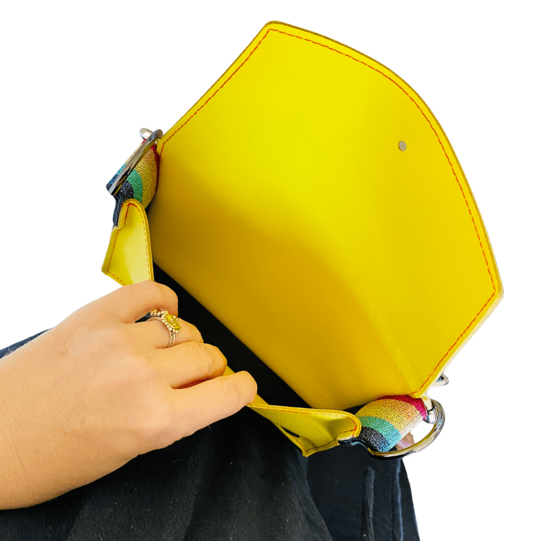 ALLY Mini - 4 in 1 Leather Bag - Yellow Rainbow Pebble
