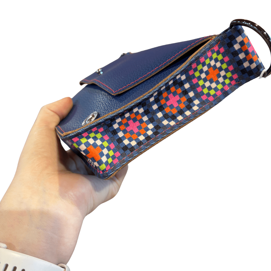 ALLY Mini - 4 in 1 Leather Bag - Deep Blue/Crochet