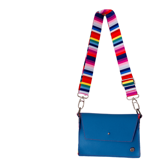 ALLY Mini - 4 in 1 Leather Bag - Blue Pebble