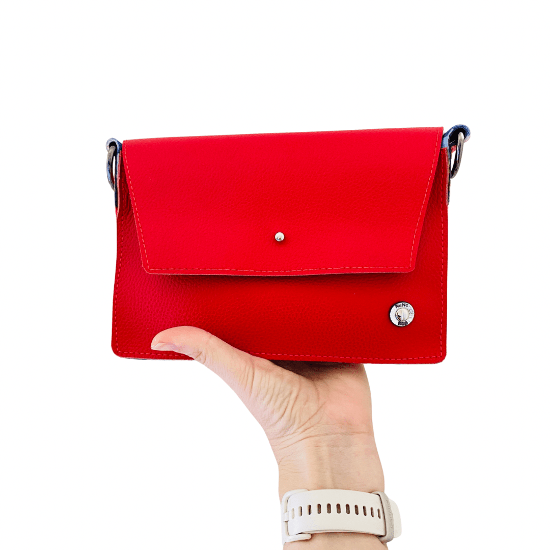 ALLY Mini - 4 in 1 Leather Bag - Red Pebble