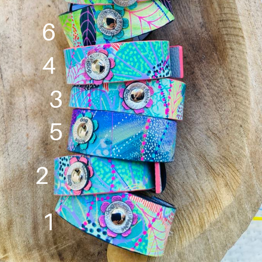 Leather Cuff - Wide - Spring Garden - Various Designs