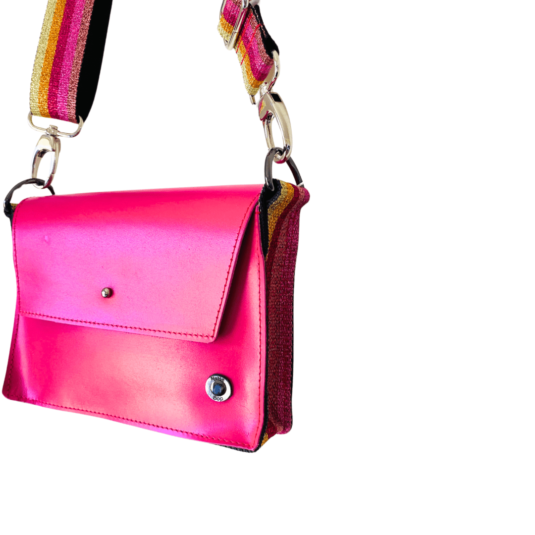 ALLY Mini - 4 in 1 Leather Bag - Bright Pink