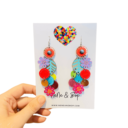 Bouquet of Blooms - Mega Bunch- Leather Earrings