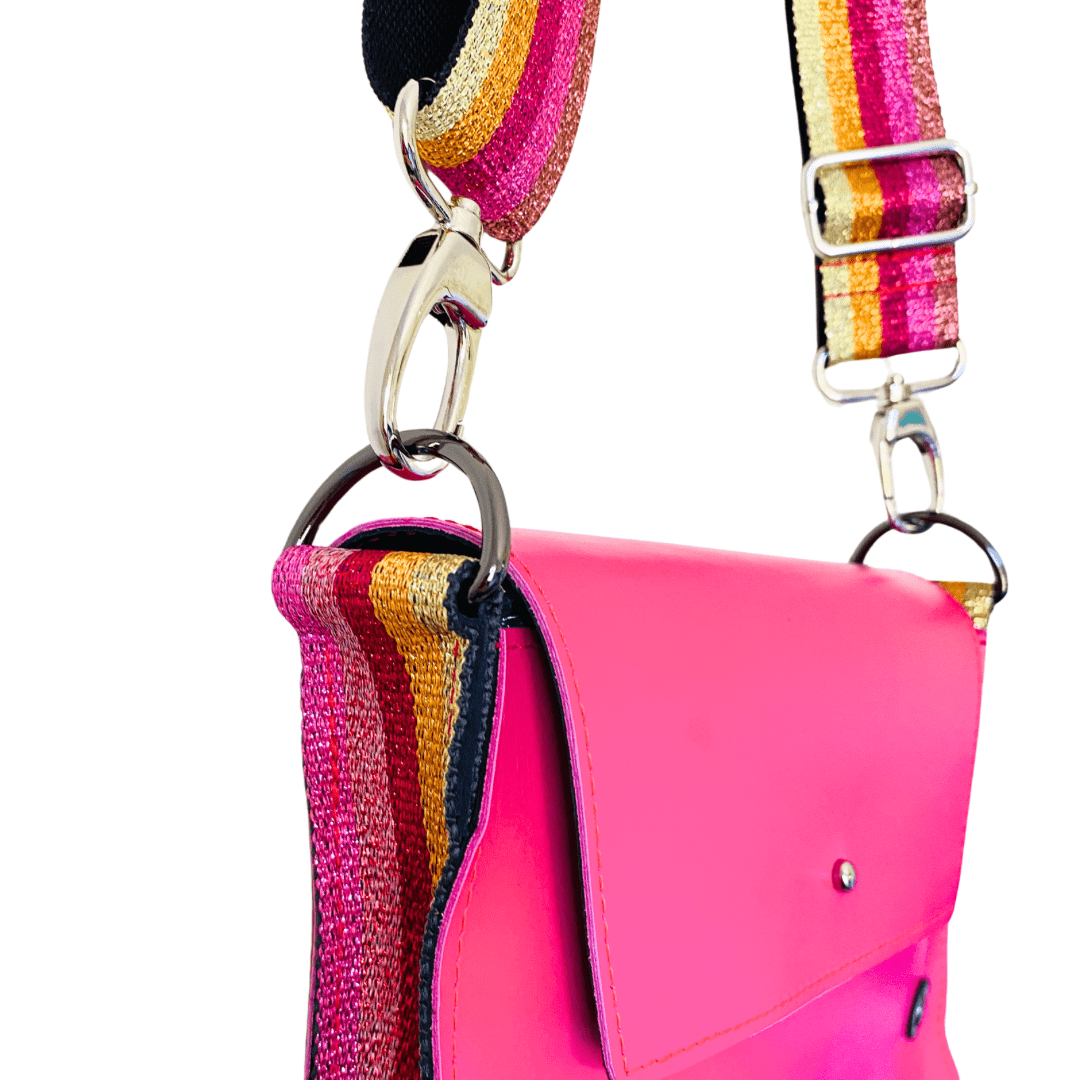ALLY Mini - 4 in 1 Leather Bag - Bright Pink