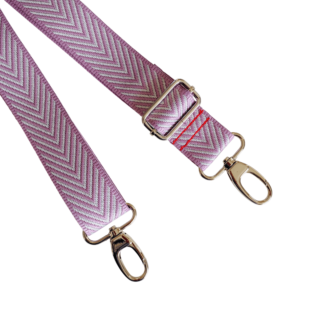 Adjustable Shoulder Strap - Lavender Glitter Chevron