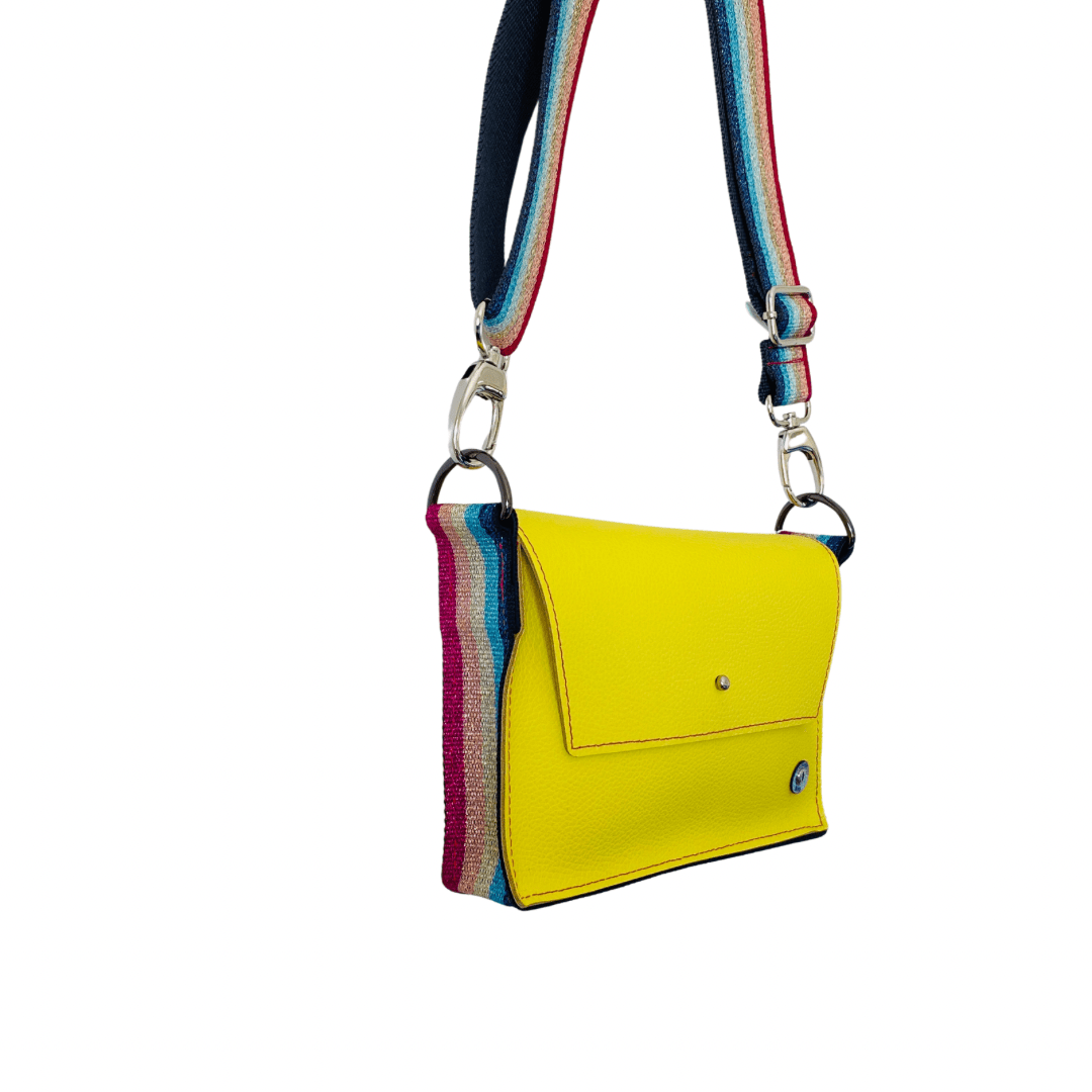 ALLY Mini - 4 in 1 Leather Bag - Yellow Rainbow Pebble