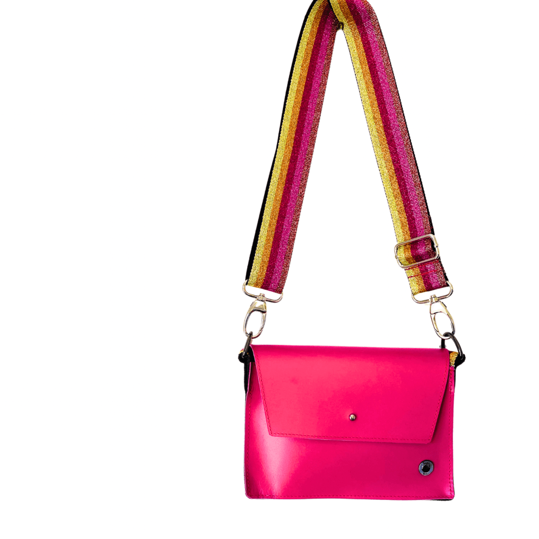 ALLY Mini - 4 in 1 Leather Bag - Bright Pink