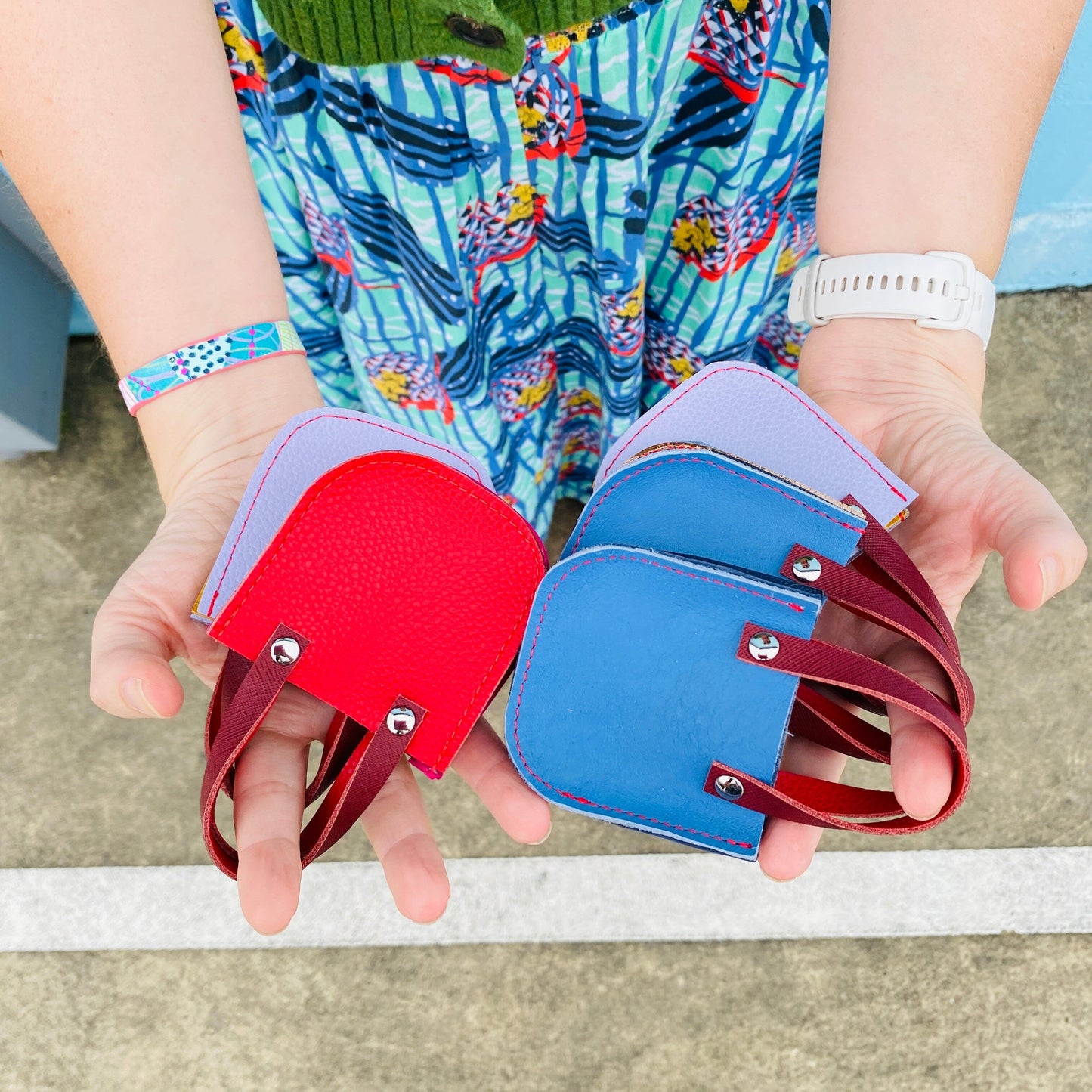 Mini Leather Tote Bag Charm – Tiny Tote, Big Style Red/Pink