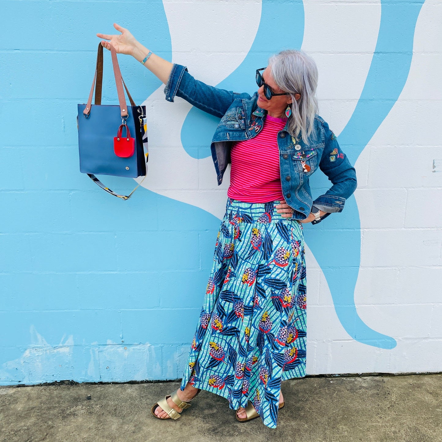 The Everyday Leather Tote & Crossbody Blue/Navy