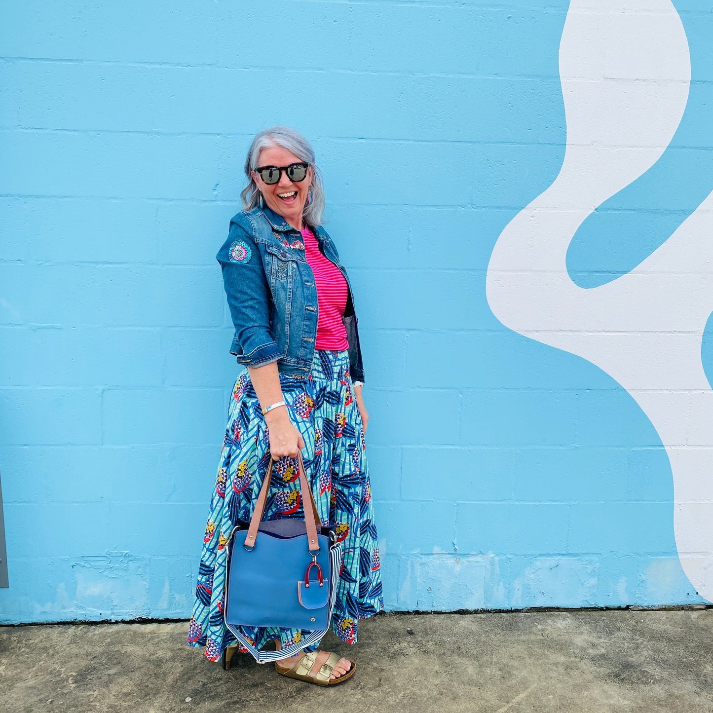The Everyday Leather Tote Blue/Navy