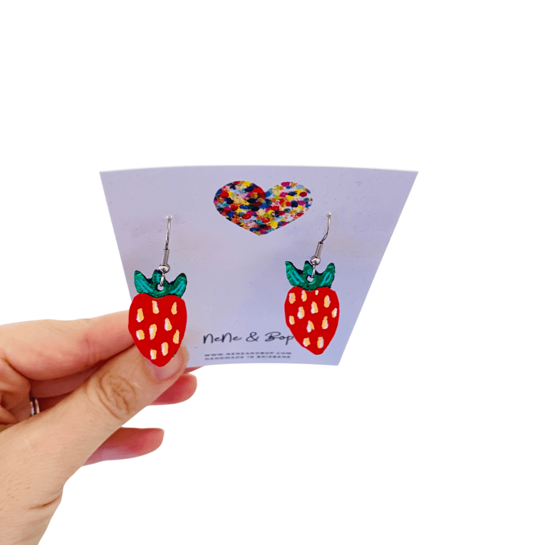 Mini Earrings - Strawberries
