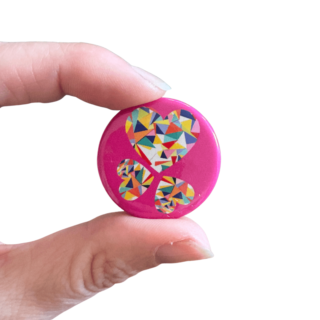 Heart Badge - Hot Pink
