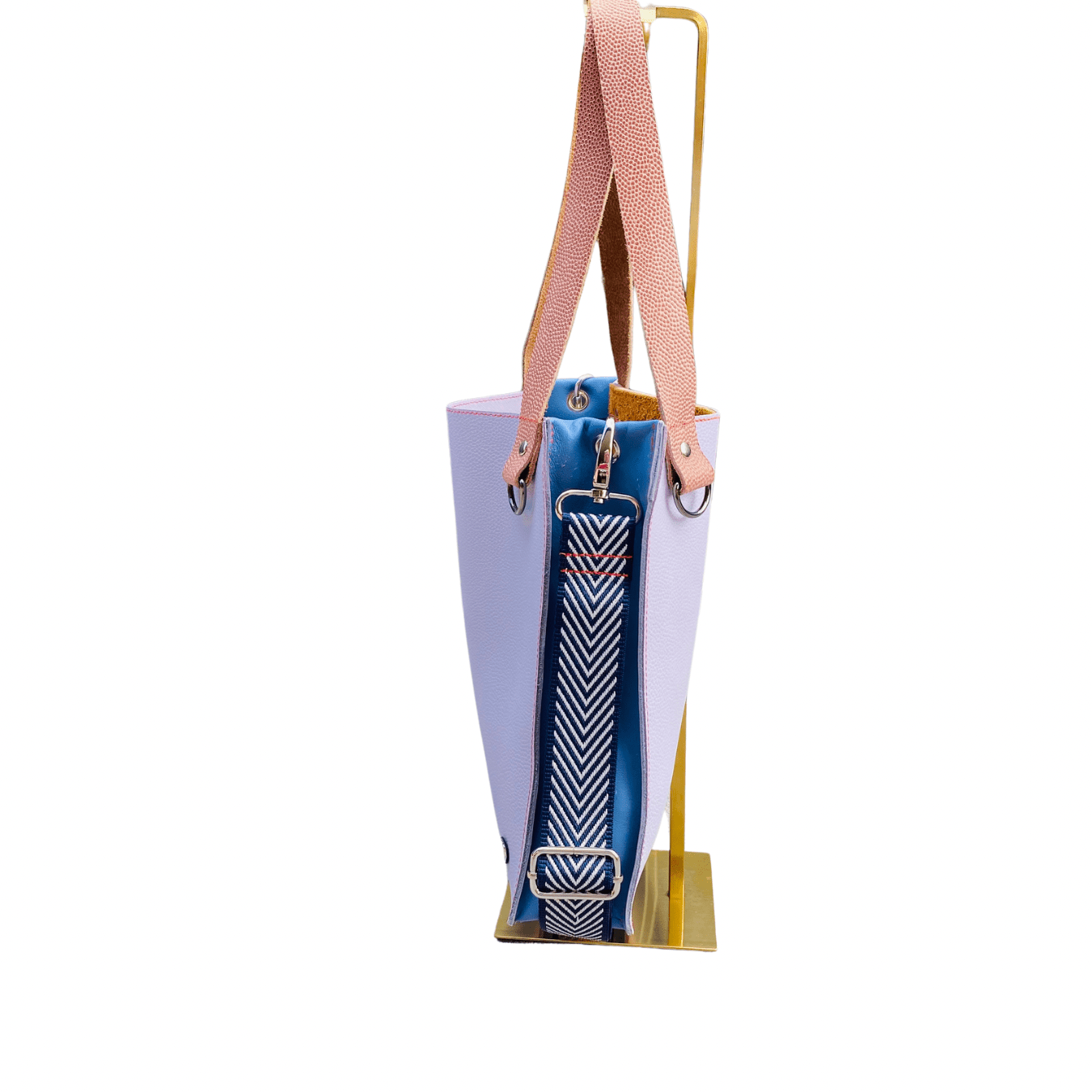The Everyday Leather Tote & Crossbody Lavender/Blue