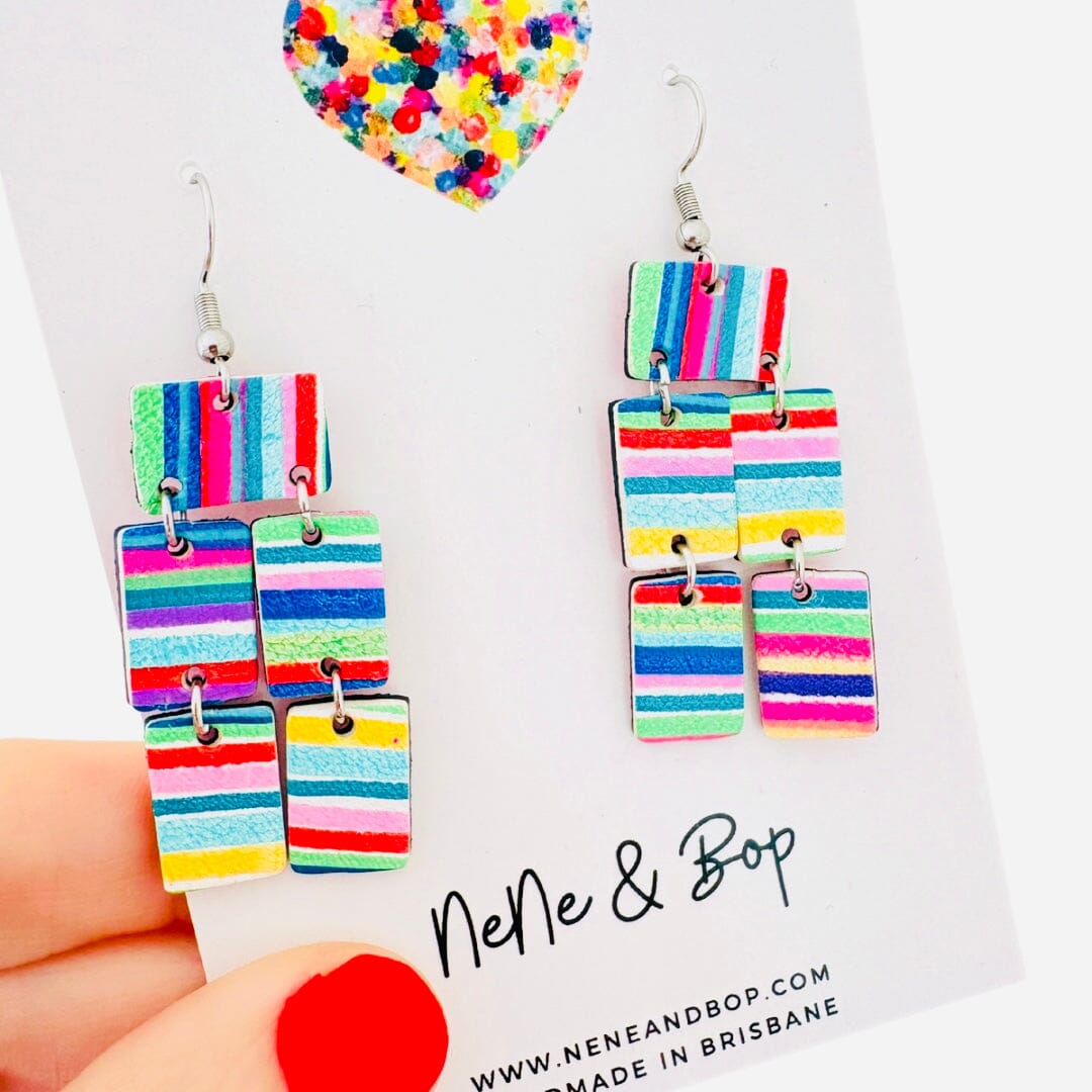 Tooty Blocks - Leather Earrings