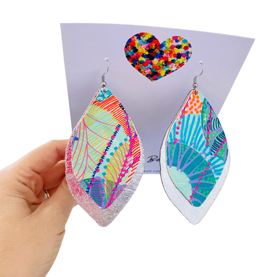 Artist Palette Hand Painted Earrings - Mega - 2