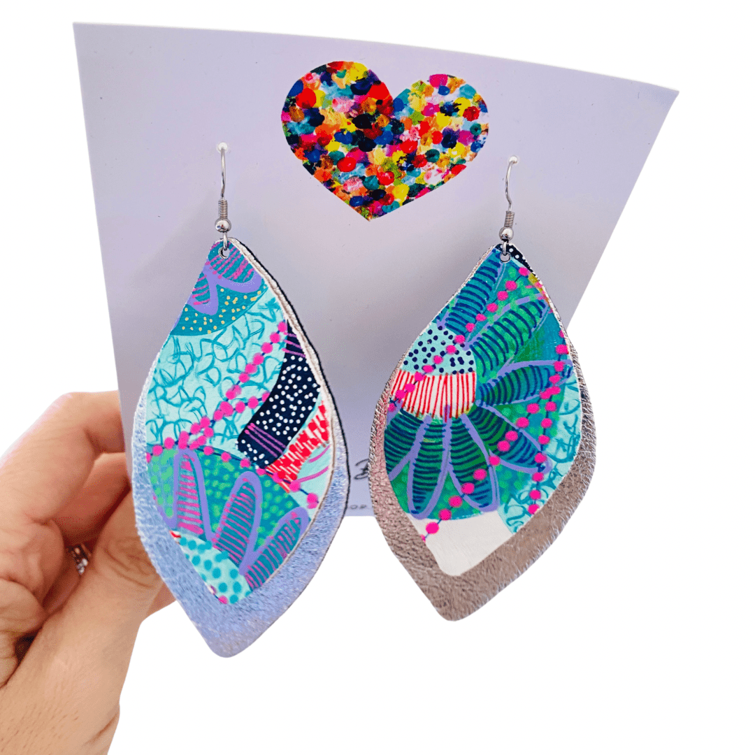 Artist Palette Hand Painted Earrings - Mega - 1