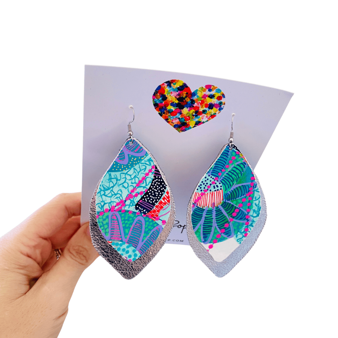 Artist Palette Hand Painted Earrings - Mega - 1