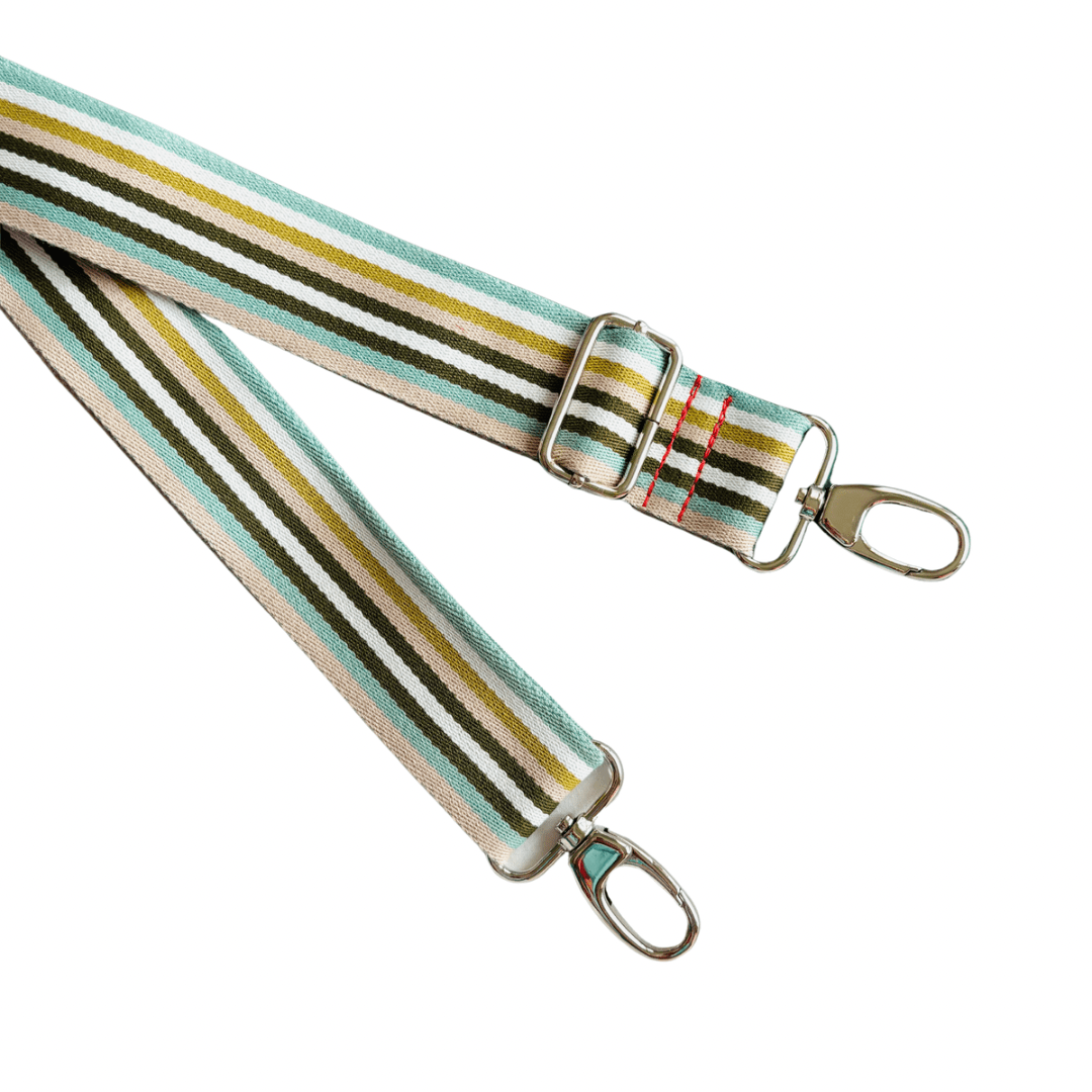 Tonal Green Stripes - Adjustable Shoulder Strap