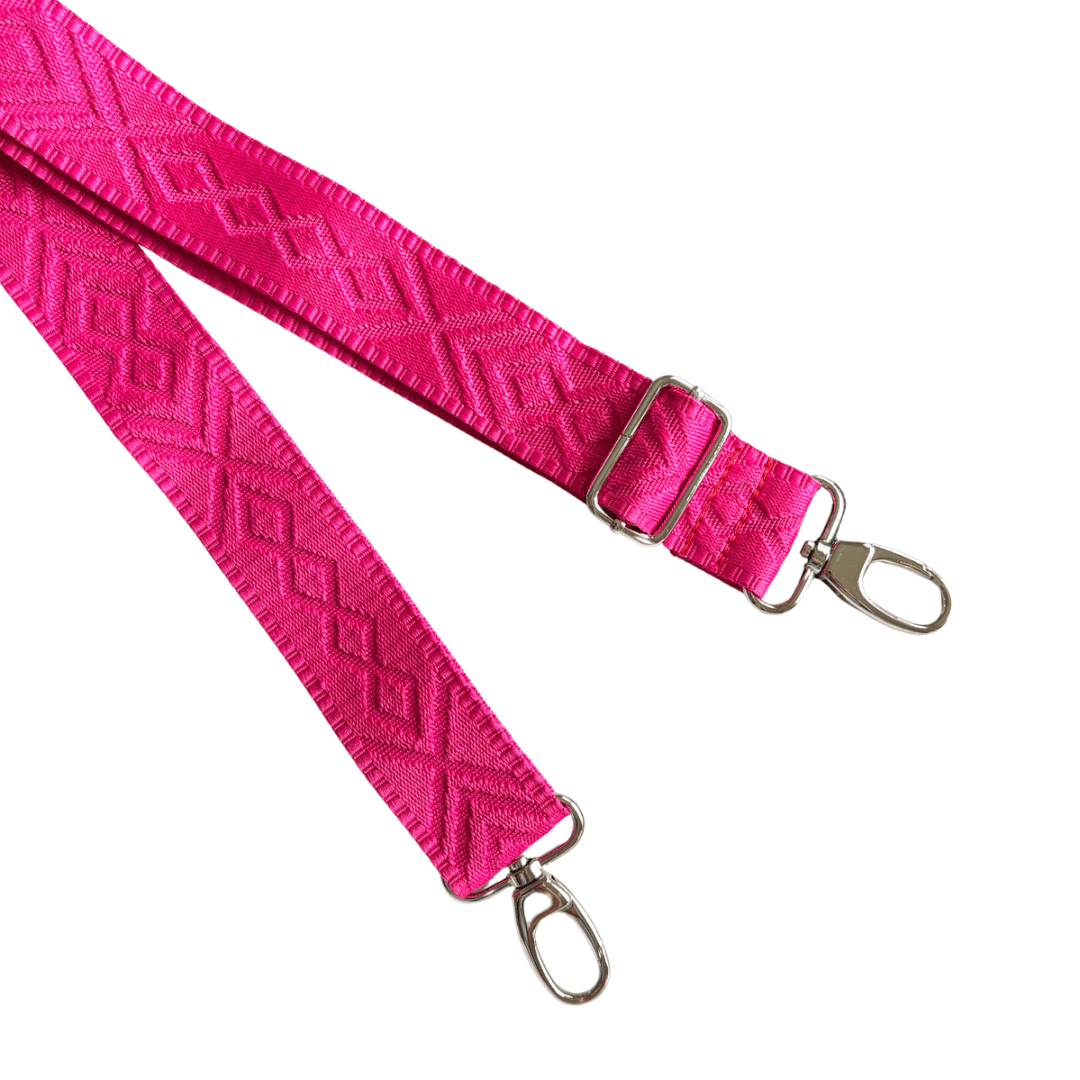Hot Pink Diamond Jacquard - Adjustable Shoulder Strap
