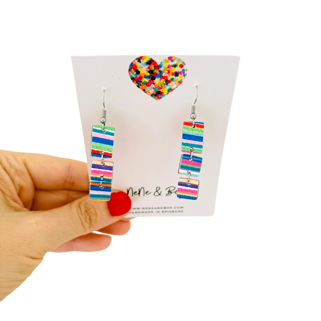 Rainbow Candy Stripes - Narrow Linear Dangle