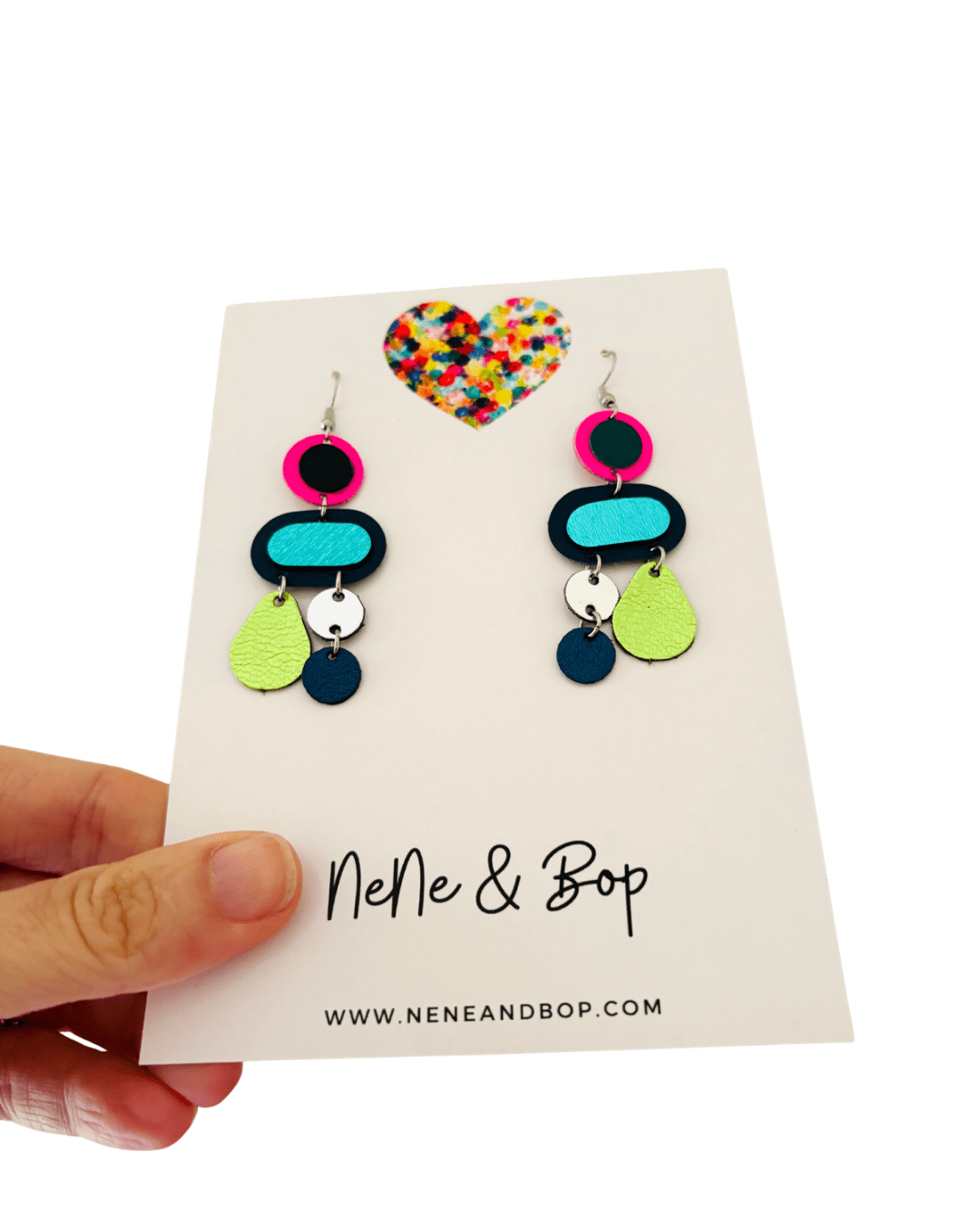 Retro Pebbles - Neo City - Midi - Leather Earrings