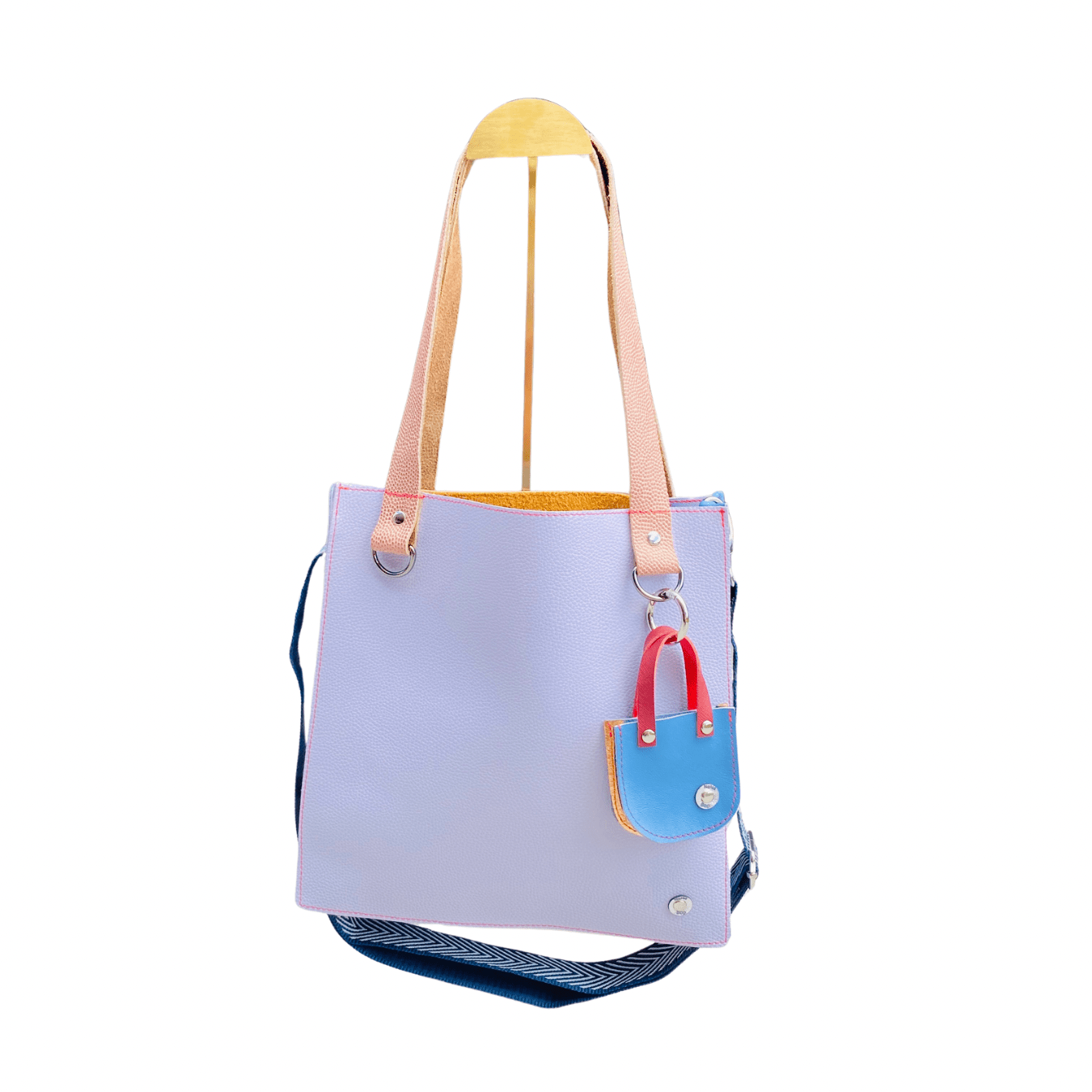 The Everyday Leather Tote & Crossbody Lavender/Blue