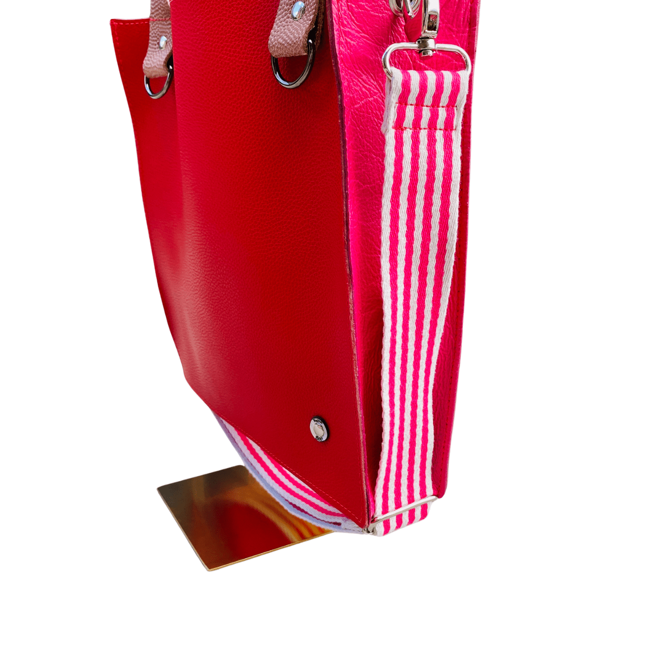 The Everyday Leather Tote & Crossbody Red/Pink
