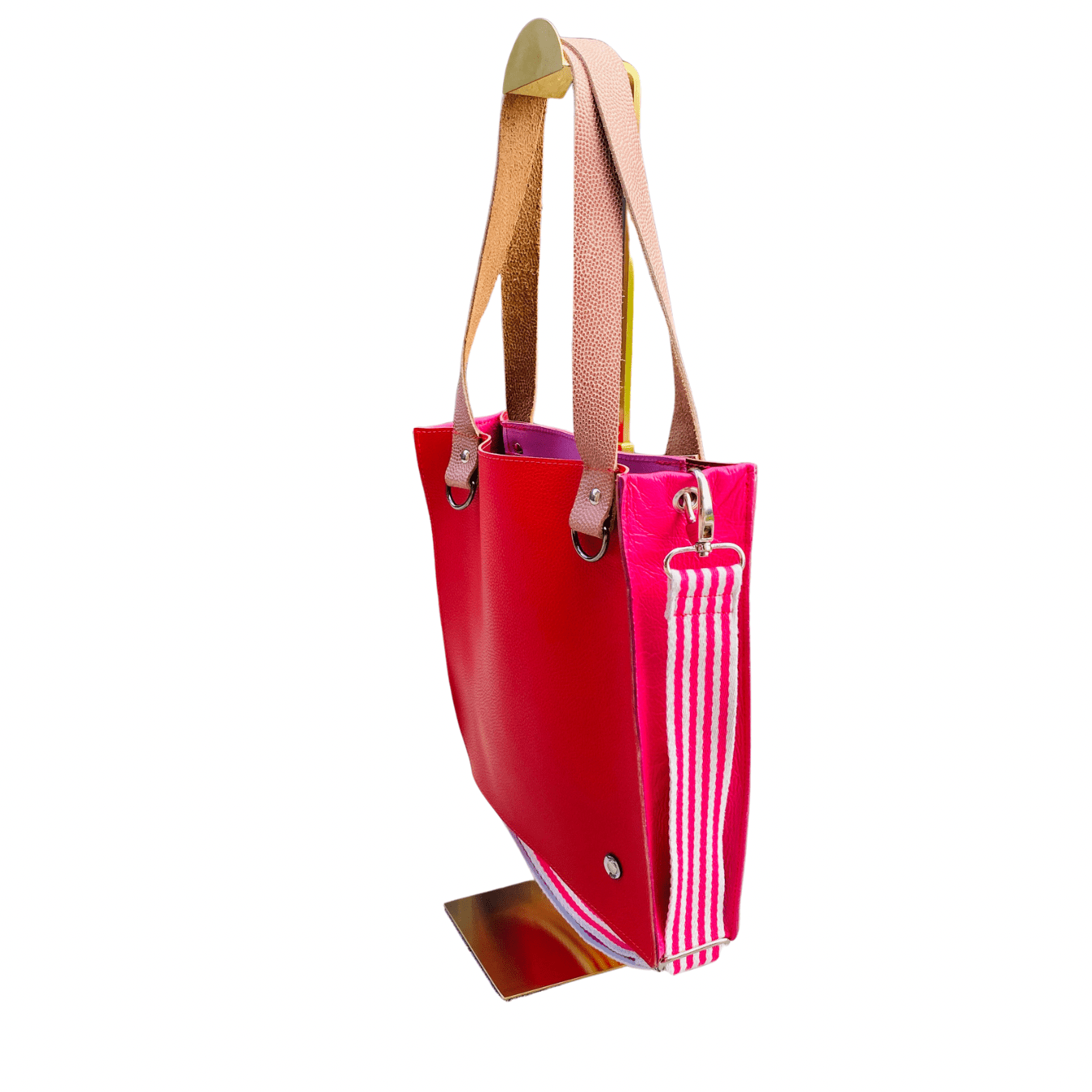 The Everyday Leather Tote & Crossbody Red/Pink