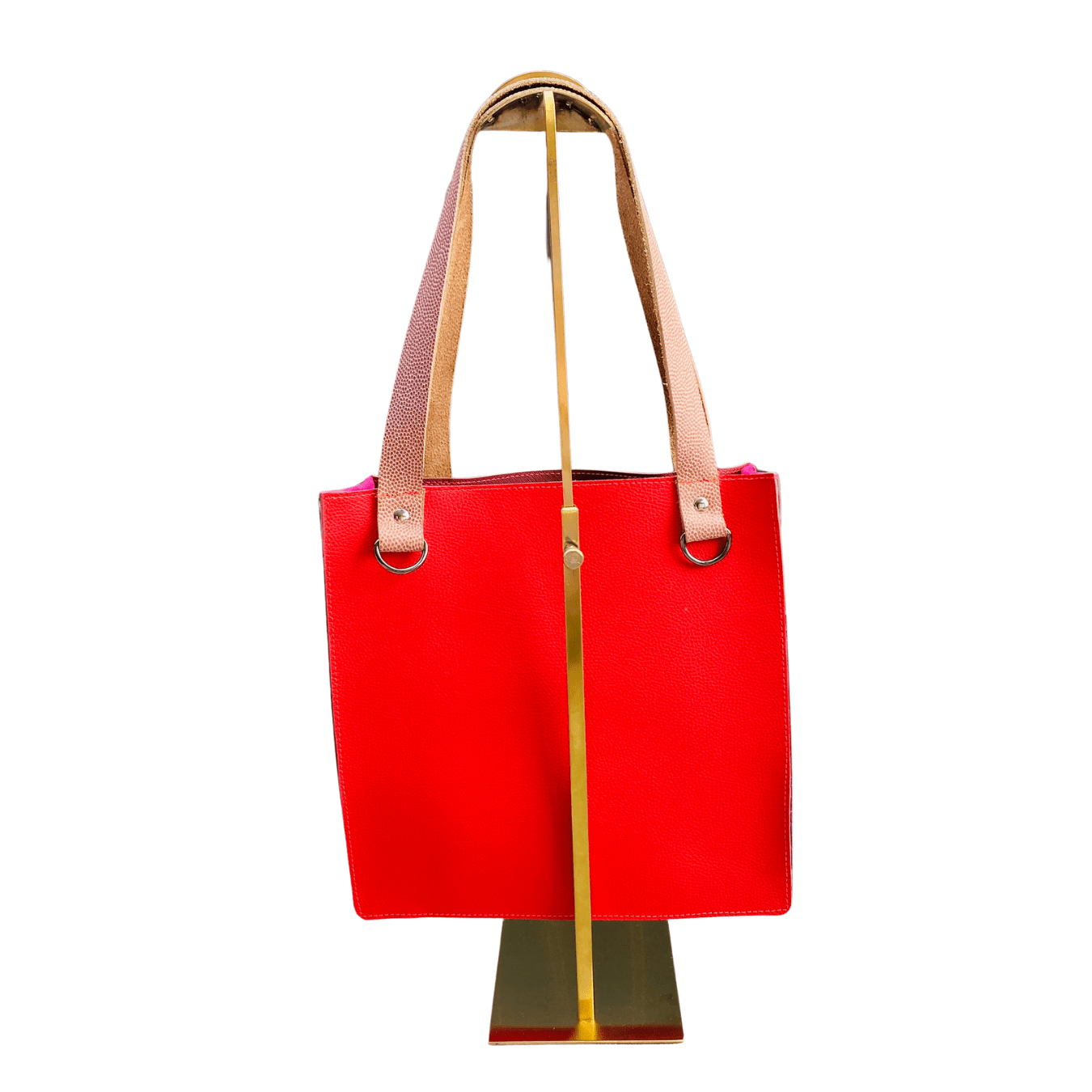 The Everyday Leather Tote & Crossbody Red/Pink
