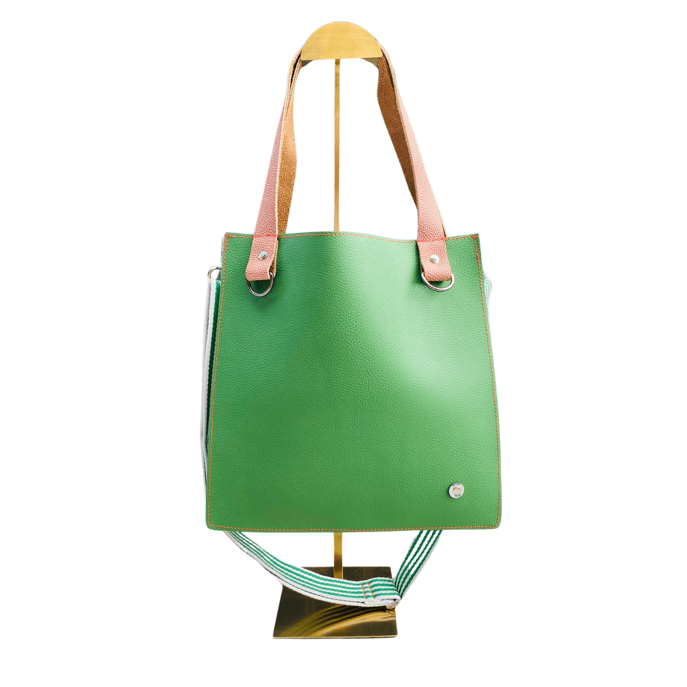 The Everyday Leather Tote & Crossbody Green/Silver