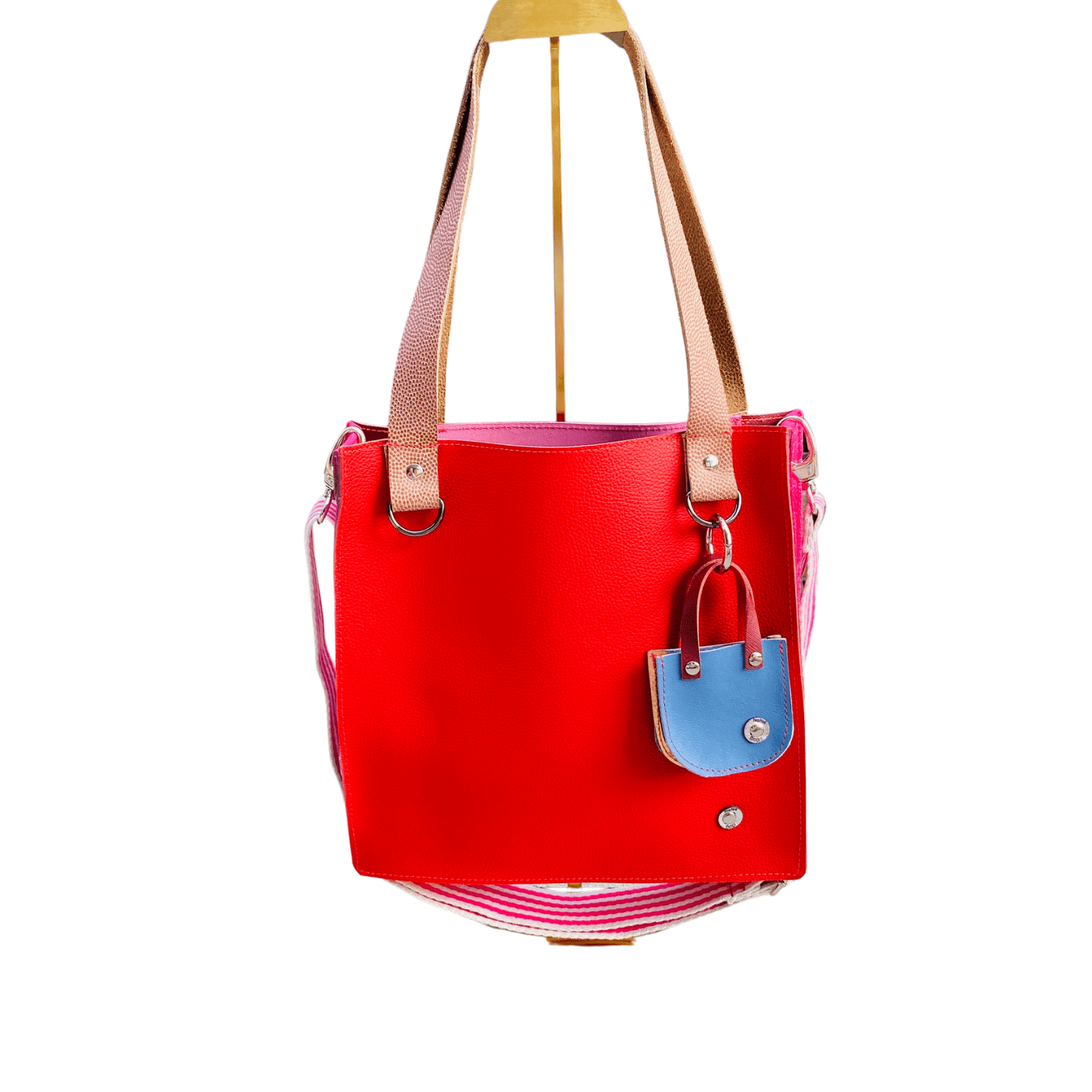 The Everyday Leather Tote & Crossbody Red/Pink