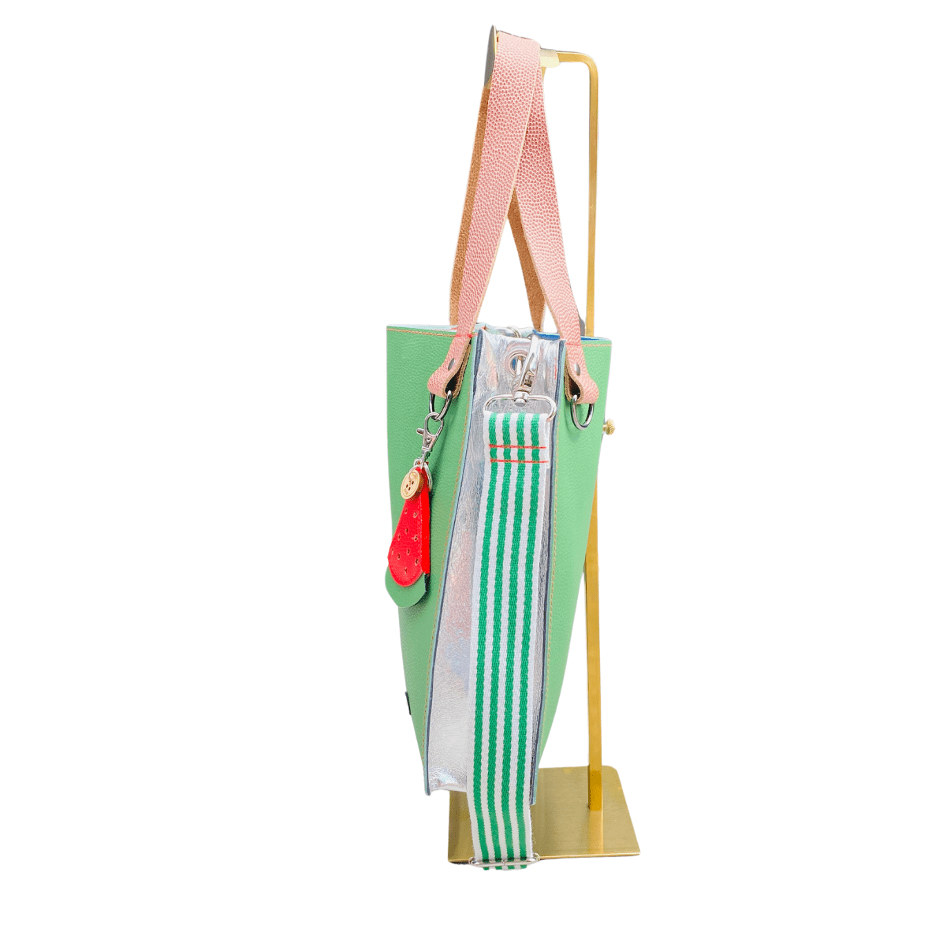The Everyday Leather Tote & Crossbody Green/Silver