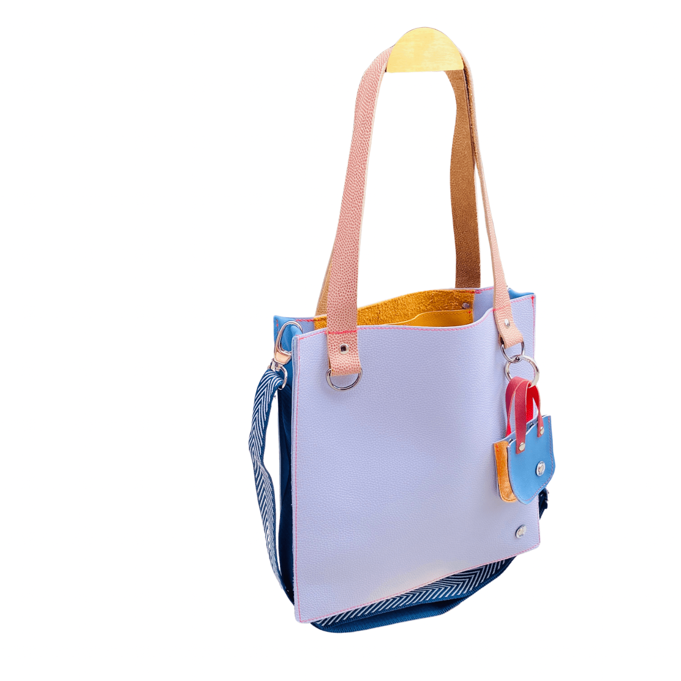 The Everyday Leather Tote & Crossbody Lavender/Blue
