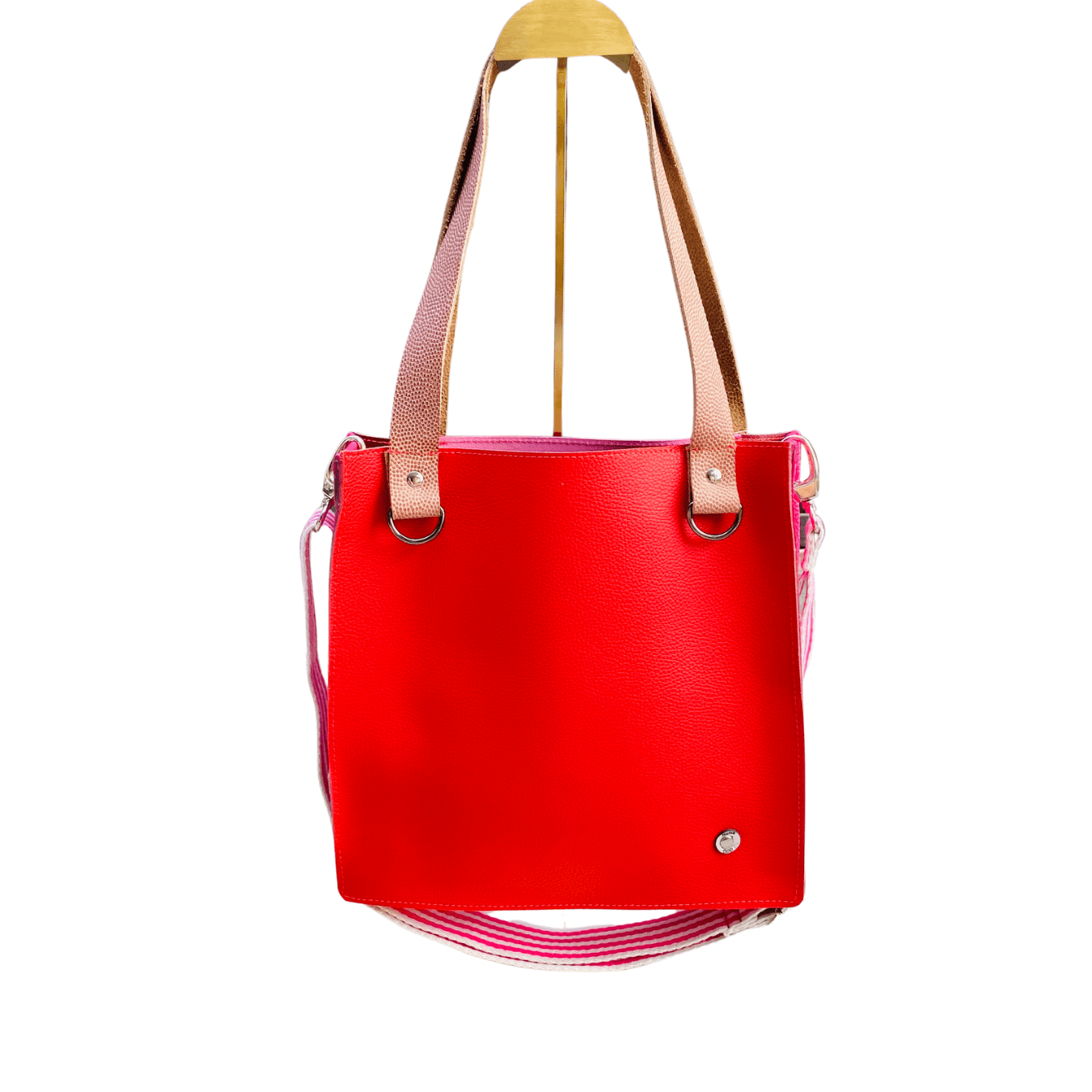 The Everyday Leather Tote & Crossbody Red/Pink