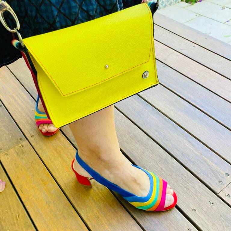 ALLY Mini - 4 in 1 Leather Bag - Yellow Rainbow Pebble