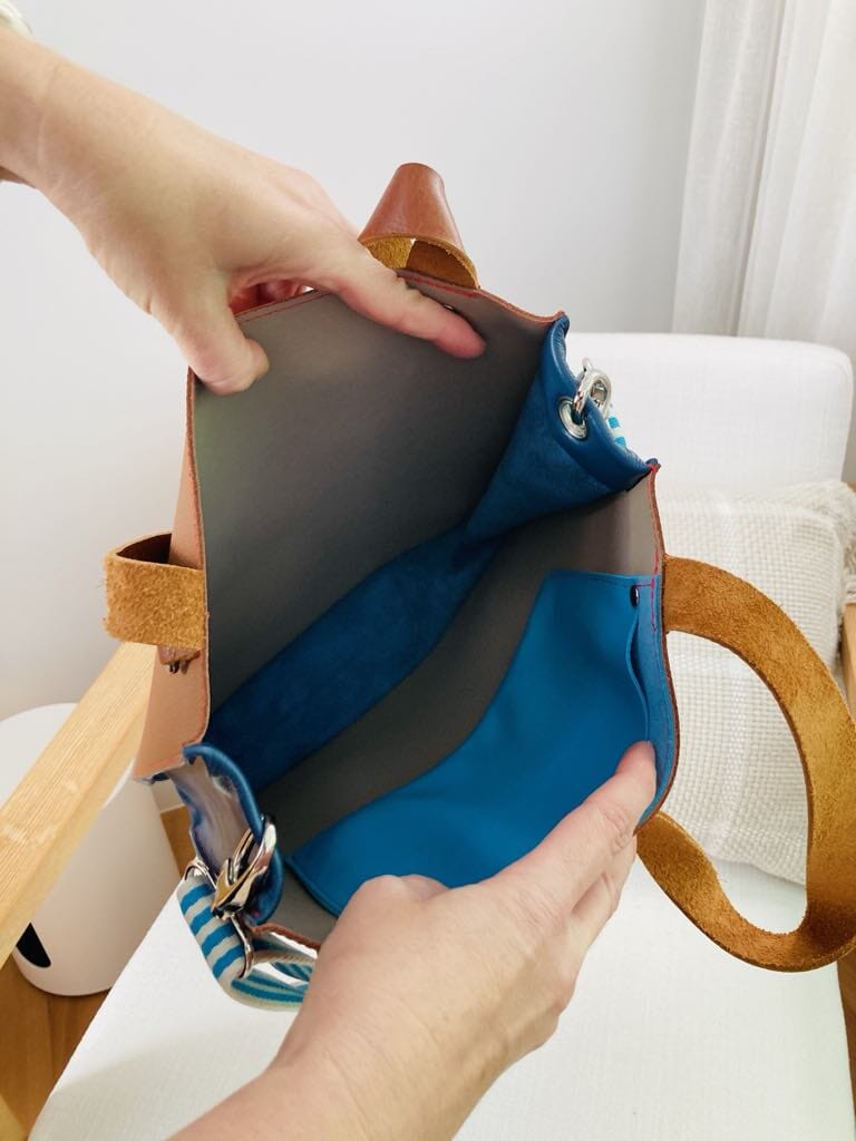 The Everyday Leather Tote & Crossbody Lavender/Blue