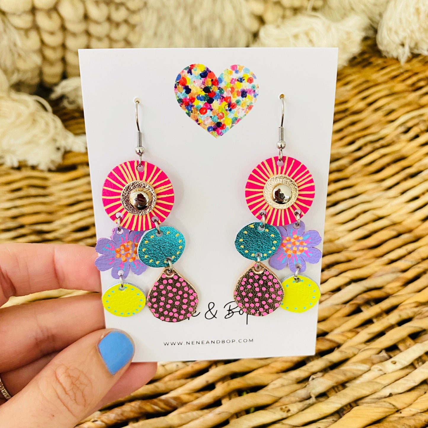 Bouquet of Blooms - Midi 6 - Leather Earrings